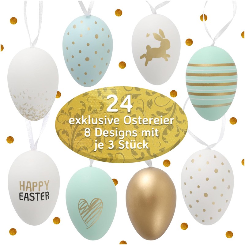 Festicy Easter Eggs Pack of 24 I Easter Decoration 2025