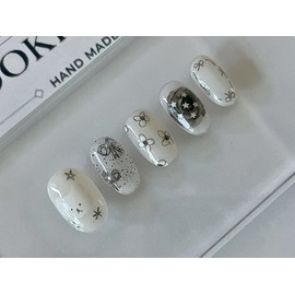 ⭐ [Bear Counting Stars ] Handmade Nail Tips ⭐ - Long Oval / ⭐ [별 헤는 곰 ] 수제네일팁 ⭐ - 롱오발