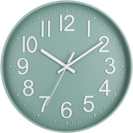 Lottogo Wall Clock, 30 cm (12 Inches), Large Modern Wall Clock for Office, Living Room, Kitchen, School, Children's Room 3 Colors (Blue White)