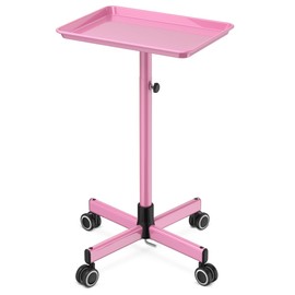 Rolling Salon Tray Tattoo Tray Salon Cart for Hair Stylist Salon Trolley Cart with Wheels Salon Rolling Tray-Pink
