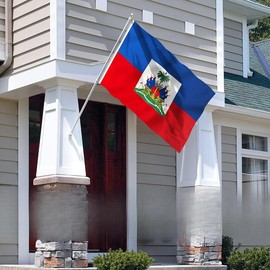 Fly Breeze 3x5 Foot Haiti Flag - Vivid  Color and Fade  proof - Canvas Header and Double Stitched - Haitian National Flags Polyester with Brass Grommets 3 X 5 Ft