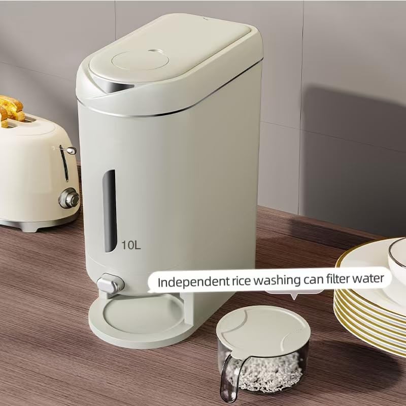 Huishun 22-25 Lbs(11.3kg) Rice Container with Measuring Cup, Upgraded Built-in