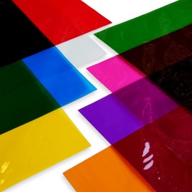 Nanpesha Color Cellophane Set of 8 Colors to Choose from, 9.8 x 13.8 inches (25 x 35 cm), A4 Size Strong, Transparent, Cellophane Paper, Film Sheet (8 Sheets Set of 8 Colors)