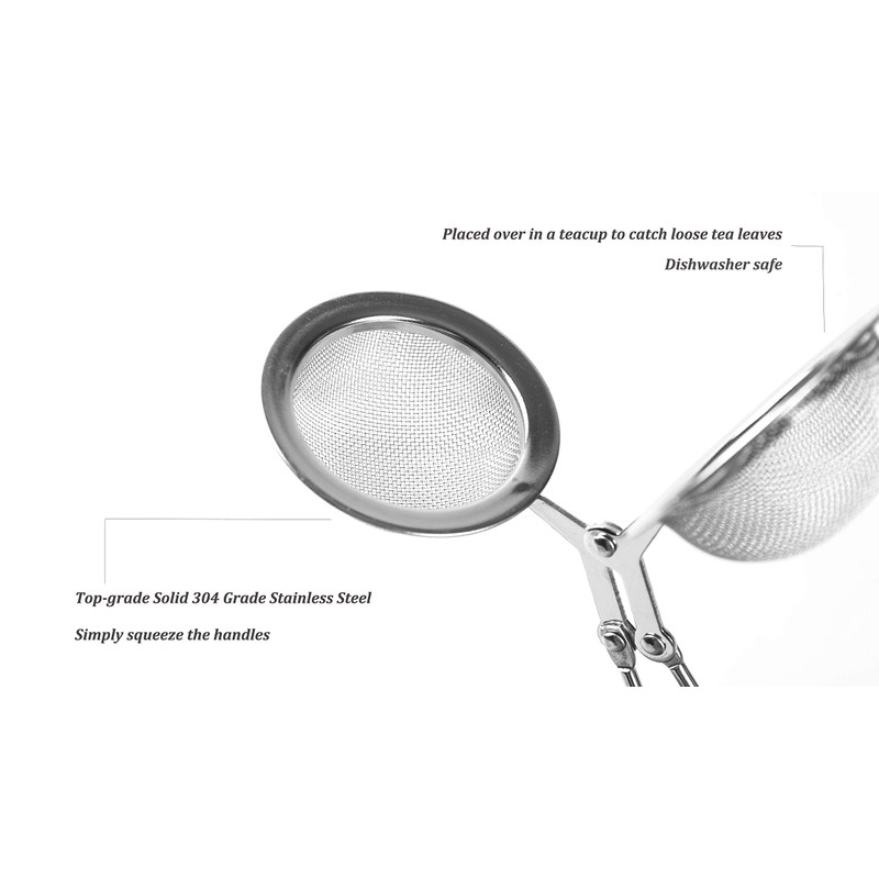3 Pack Mesh Snap Ball Tea Strainer with Handle for