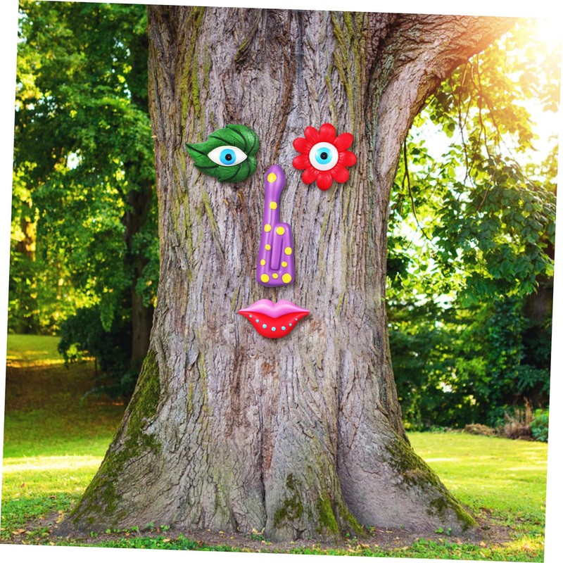 Ipetboom 1 Set Funny Tree Face Sculpture Intricate Outdoor Tree