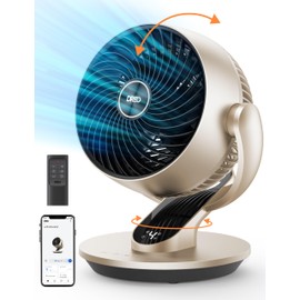 Dreo Smart Desk Fan for Bedroom, 13" H Whole Room Air Circulator Fan, 120° Vertical Manual +90° Oscillating Fan with Voice/Google/Alexa, 70 ft, 4 Speeds, 5 Modes, 12H Timer Table Fan for Office, Home