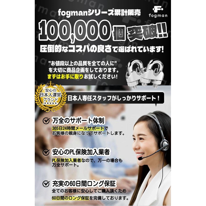 fogman Wire Clips, M3, M4, M5, M6, Rope Stop, Stainless