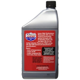 Lucas Oil Motor Oil, High Performance, 10W40, Semi-Synthetic, 1 qt Bottle, Motorcycle, Each