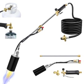 Heavy Duty Propane Weed Torch with Self-Ignition, 800,000 BTU High Heat Output, 37.5-Inch Wand & 11.5ft Hose – Adjustable Flame for Weeding, Snow Melting, Roofing, Campfires