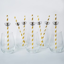 Bumble Bee Paper Straw Decor, Boy Girl Bee Day Gender Reveal Decorations, Bee Straws, Bumble Bee Party Decorations, Bee Baby Shower Decorations
