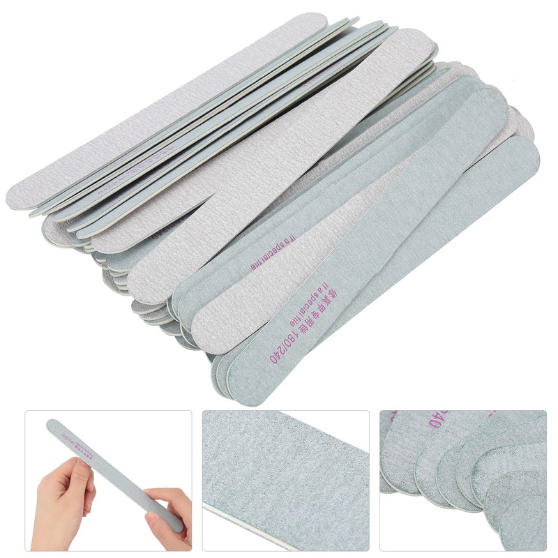 50pcs Nail Files Double Sided 180/240 Grit Nail Buffering Files