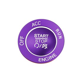 X AUTOHAUX Car Engine Start Stop Push Start Button Cover Sticker Kit Purple