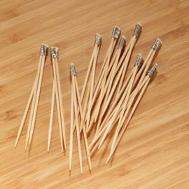 BambooMN Brand - 3.5" Decorative Bamboo Silver Wire Trident Picks - 1,000 Pieces