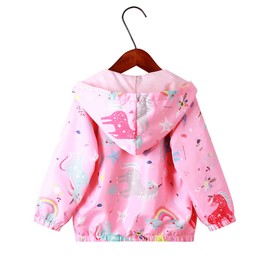 Moonnut Toddler Kids Girls Hooded Jackets Unicorn Lightweight Windbreaker Ourdoor Coat (3T, pink)