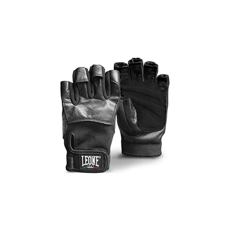 LEONE 1947, Gym Gloves, Unisex Adult, Black, XL, AB713