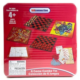 Kidconnection Kid Connection 6 Game Combo Tin Chess Checkers Tiddlywinks Bingo Chinese