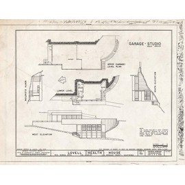 Historic Pictoric : Blueprint HABS Cal,19-LOSAN,66- (Sheet 9 of 9) - Lovell (Health) House, 4616 Dundee Drive, Los Angeles, Los Angeles County, CA 20in x 16in