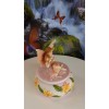 George Chen Mini Pink Flower Fairy Sitting on a Trinket