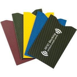 RFID Blocking Sleeves, [5 Pack 5 Color] [TÜV Certification] Anti-Theft Credit Card Protector RFID & NFC Contactless Card Security Holders Prevent Identity Theft for Credit, Debit Cards, Passport