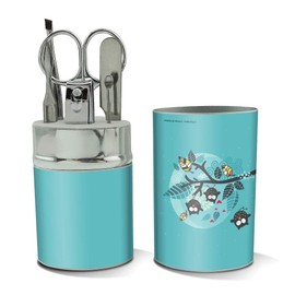 Sweet Owl Moonlight Night Stainless Steel Manicure Pedicure Grooming Beauty Care Travel Kit