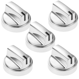 ETERMETA WB03X29300 Cooktop Knobs Stainless Steel Compatible with G-E, Range Surface Burner Knob Replaces 4585904 AP6301265, 5 Pack