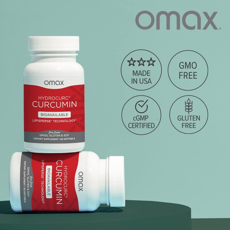 Omax3 HydroCurc Turmeric Curcumin Softgels – Highly Bioavailable, Nanoparticle Potency