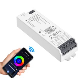 SEZO WB5 5in1 WiFi Bluetooth LED Strip Controller Auto-Synchronization Compatible with Alexa/Google Home/Tuya Smart Life APP Control for Monochrome RGB RGBCCT RGBW LED Strip DC12-24V