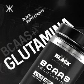 Aminoácidos BCAAS y Glutamina Black Supplements de 1 kg con Sabor a Mango