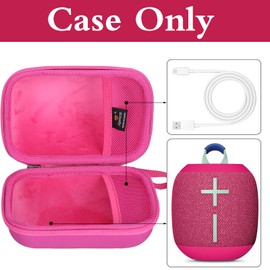 Aproca Pink Portable Storage Hard Case, for Ultimate Ears WONDERBOOM 4 / WONDERBOOM 3 Portable Waterproof Bluetooth Speaker and Accessories