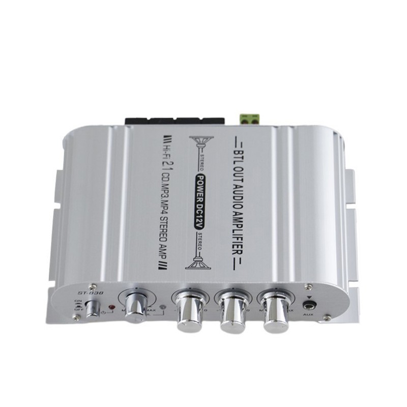 Digital Hi-Fi Power Amplifier 2.1CH Subwoofer Stereo Audio Player Car