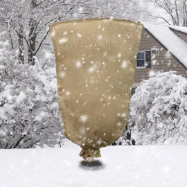 1PCS 45.3 X 70.9Inch Winter Burlap Plant Cover Bag, Large Burlap Bags with Drawstring Reusable Plant Covers,Frost Cloth Cold Freeze Protection Cover Bags Tree Freeze Blanket for Outdoor Plants