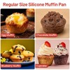 CAKETIME Silicone Muffin Pan, Metal Reinforced Frame Regular Size Cupcake