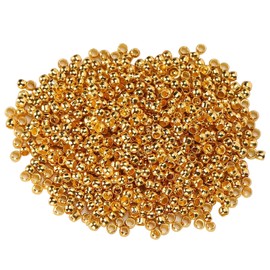 500 Piezas Cuentas de Crimpado 2mm Cuentas de Tapón Suelto Espaciadores Redondos para Collar Pulsera DIY Fabricación de Joyas 4 Colores (Oro)