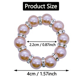 6 PCS Pearl Napkin Rings Stretched Beaded Table Napkin Holder for Christmas Birthday Wedding Anniversary Dinning Party Decor