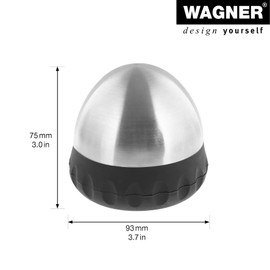 WAGNER Floor Door Stop Dome - Diameter 90 - 95 x 75 mm, for Standing, Industrial Steel in High-Quality Stainless Steel Look, Buffer Made of Black Rubber, 850 g - 15521101