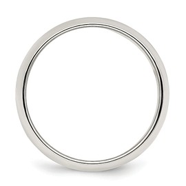 925 Sterling Silver 7mm Half Round Plain Classic Wedding Band Ring Size 4.5