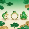 ALoveSoul St. Patrick's Day Frog Open Ring Adjustable Green Enamel