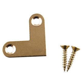 JCBIZ 6pcs 27x10mm Right Angle Copper Corner Bracket Gold Color Flat Corner Brace Plate Support Drawer Fixed Corner Code Antique L Shape Brass Bracket Joint