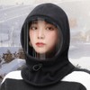 Outdoor Balaclava with Clear Windshield Winter Gear Flannel Lined Hood