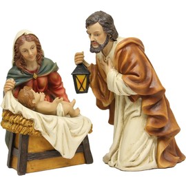 FADEDA 3 x Holy Family/Height: 15 cm/Hand-Painted/Detailed Nativity Scene Figures - Christmas Table Decoration Nativity Accessories
