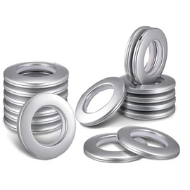 16 Pack Curtain Grommets Inner Diameter 1-9/16",AchNau Curtain Eyelet Silencer Sliding Ring ABS Plastic (Silver)