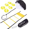 Juvale Speed and Agility Ladder Training Set with 6 Cones