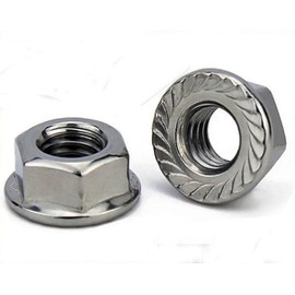 Ad Pack M8 Stainless Steel Flange Lock Nuts [10 Pieces]