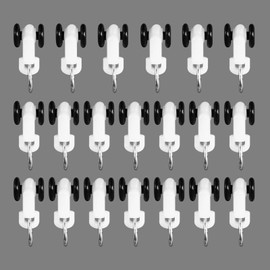 Hoeflife Ceiling Curtain Track Pulleys, 20PCS, Curtain Track Ceiling Mount, Room Divider Curtain Rod or Wall with Rolling Hooks, Ceiling Shower Curtain Tracks Perfect for Privacy in Open Rooms