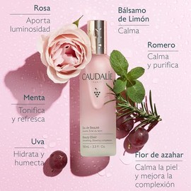 Caudalie Beauty Elixir Agua de Belleza Bruma Facial Natural para Tensar los Poros, Fijar el Maquillaje, y Tonificar la Piel - 30mL                    