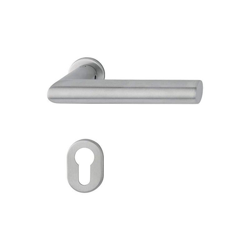 HOPPE Amsterdam Handle Set on Mini Rosette BB, Door Thickness