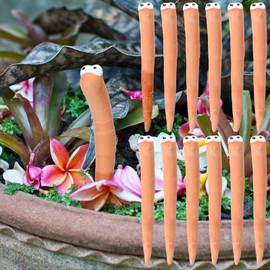 Relaxweex 6 Pcs Water Sensor Ceramic Worm The Potting Shed Worm Water Sensor Plant Decoration Moisture Monitor Gardening Houseplant Humidity Meter Fun Gardening Gift for Your Potted Plant (6 Inch)