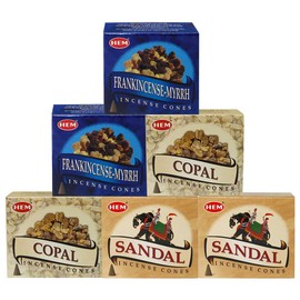Sandalo Copal Incense Cones & Holder Bundle Variety Pack from Hem Trumiri Insense Inscents Insencents Insence