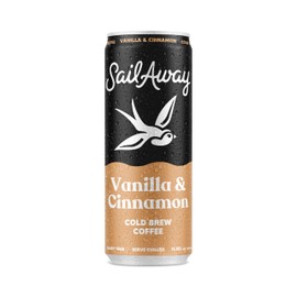 Sail Away Coffee Cold Bew Coffee Cans Vanilla Cinnamon - Smooth, Less Acidic, Gluten-Free, Dairy-Free, 11.5 Ounce (Pack of 12)