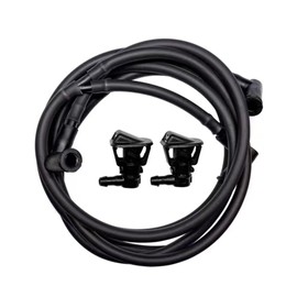 68164356AB Direct Replacement Windshield Wiper Nozzle & Fluid Hose kit, Compatible with 2013-2019 Jeep JK JKU Wrangler Windshield Washer Fluid Jet Nozzles & Rubber Tube Hose Kit – 68197414AB